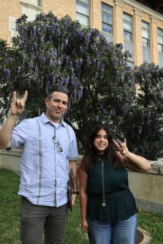 Joey Williams with student