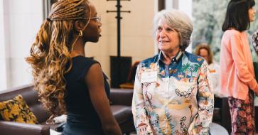 Isabella Cunningham listening to student