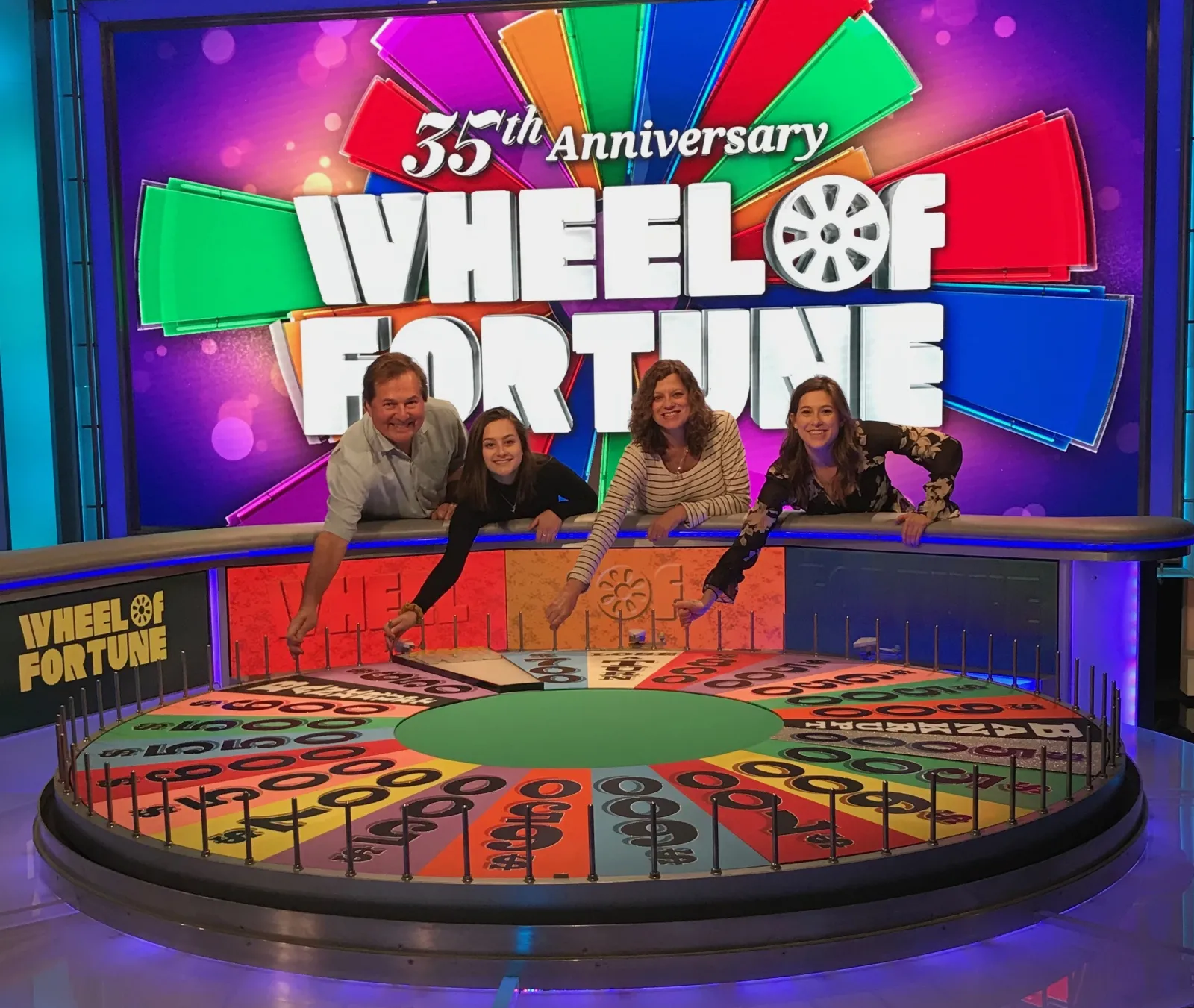 Erica Laible with Family on set at Wheel of Fortune Erica Laible with Family at Wheel of Fortune