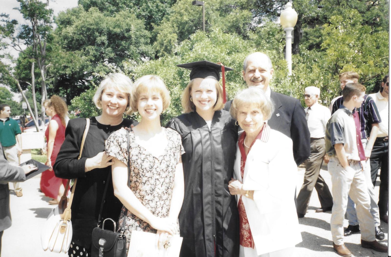 Joanna Austin graduation photo with family 