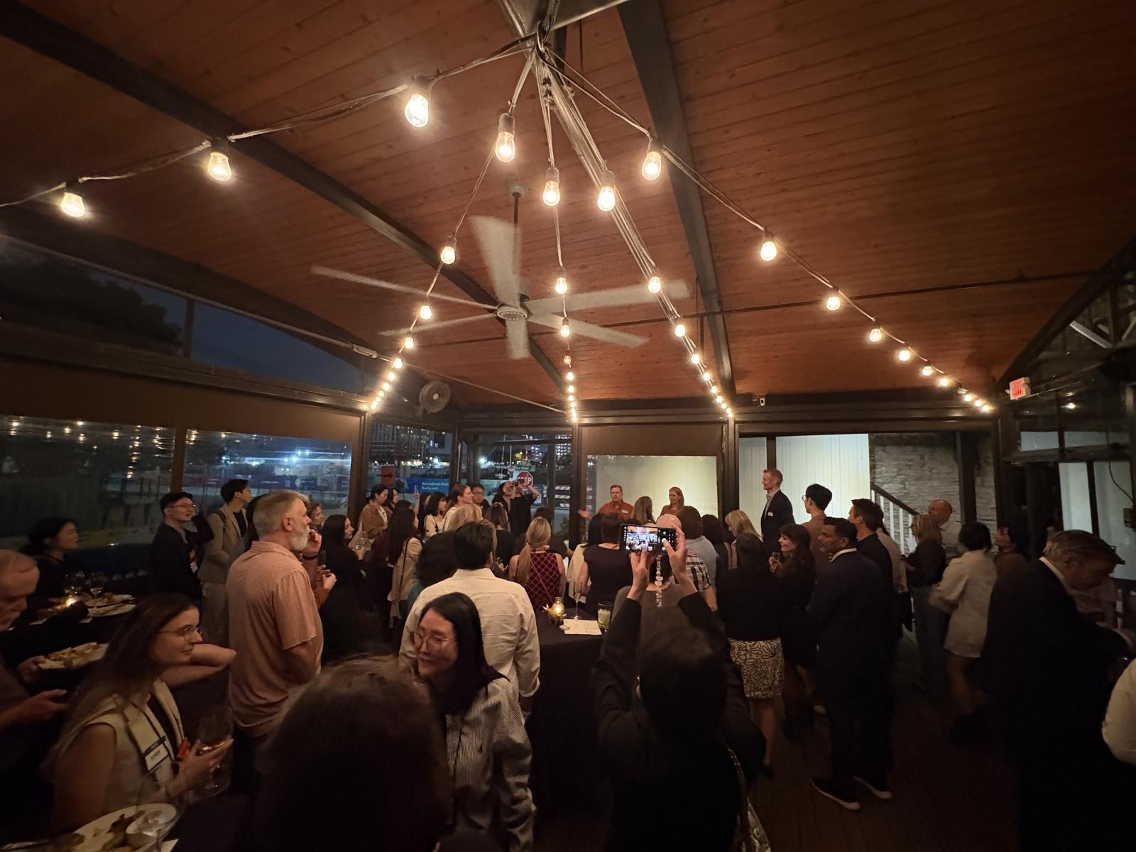 crowd of alumni at Moonshine